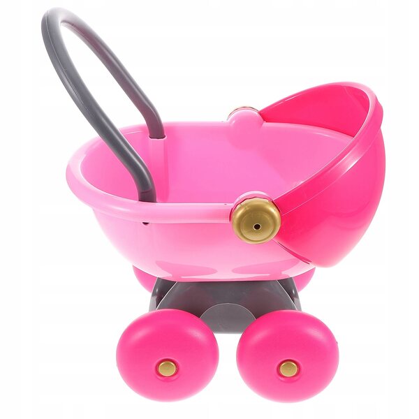 Passeggino per bambole rosa per la casa dei bambini: giocattolo realistico e creativo