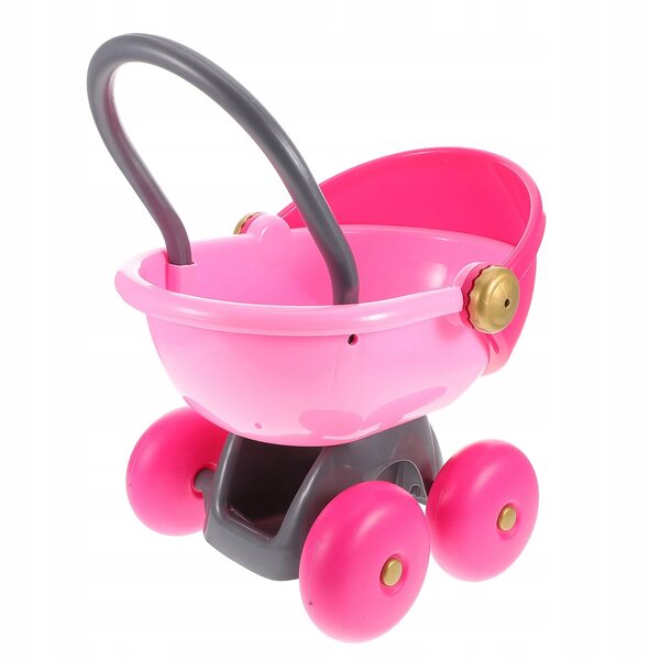 Passeggino per bambole rosa per la casa dei bambini: giocattolo realistico e creativo