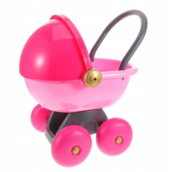 Passeggino per bambole rosa per la casa dei bambini: giocattolo realistico e creativo