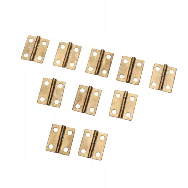 10 Mini-Eisenscharniere für Kästen, Schubladen und Puppenhäuser, messingfarben