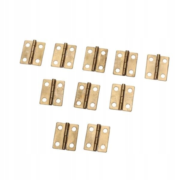 10 Mini-Eisenscharniere für Kästen, Schubladen und Puppenhäuser, messingfarben