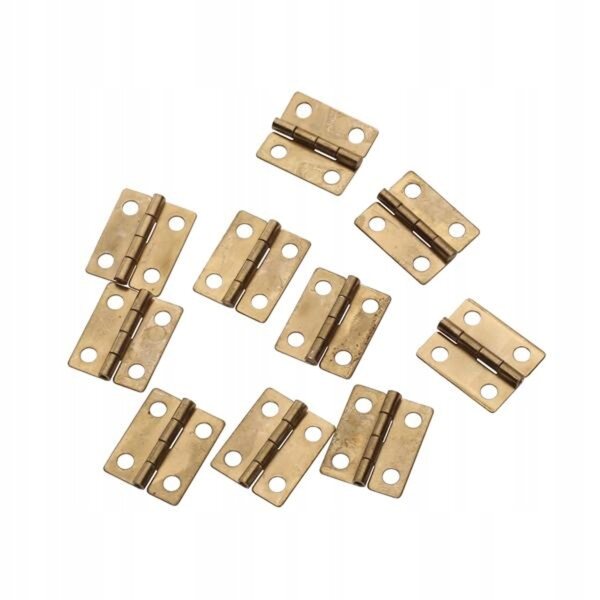 10 Mini-Eisenscharniere für Kästen, Schubladen und Puppenhäuser, messingfarben