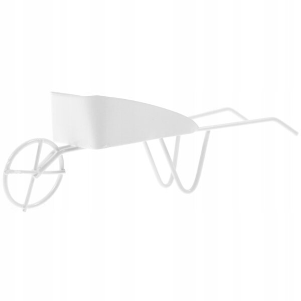 Miniatura carrito metálico blanco vintage per decorazioni e modelli