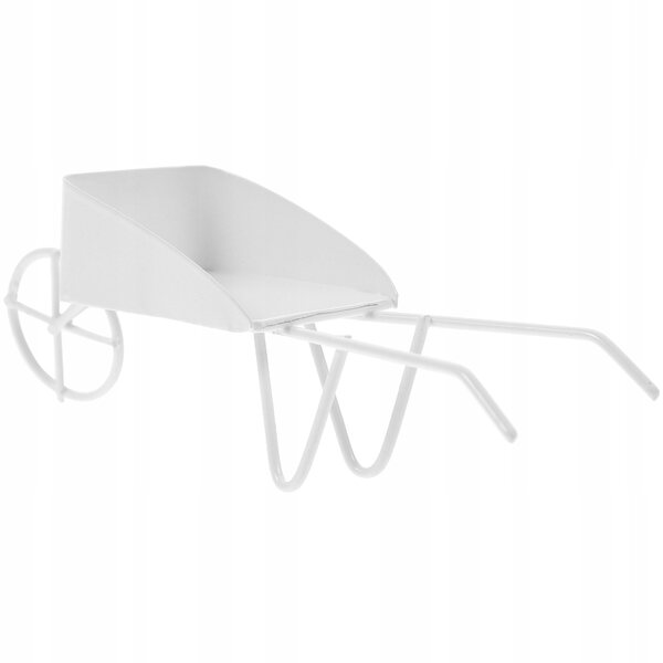Miniatura carrito metálico blanco vintage per decorazioni e modelli