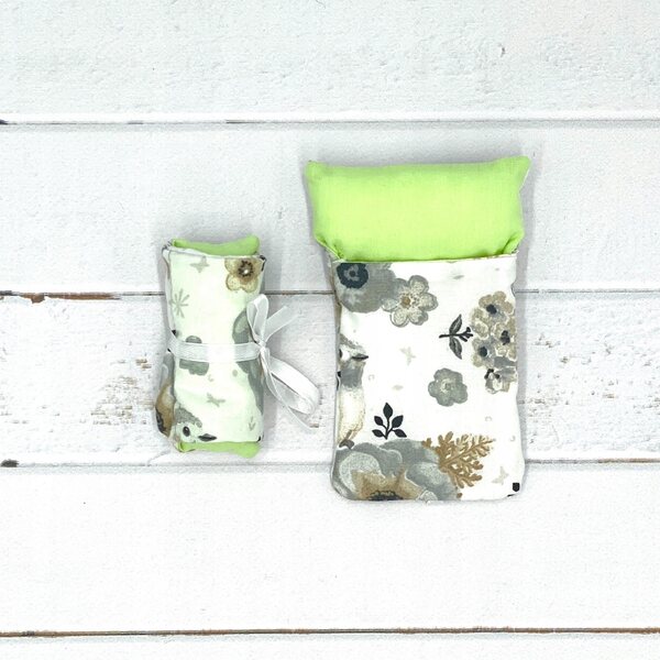 Sacchetto a sacco per bambole fino a 12 cm – cotone bianco-verde