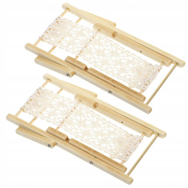 Mini ležak in legno e corda per casa delle bambole set da 2 pezzi beige