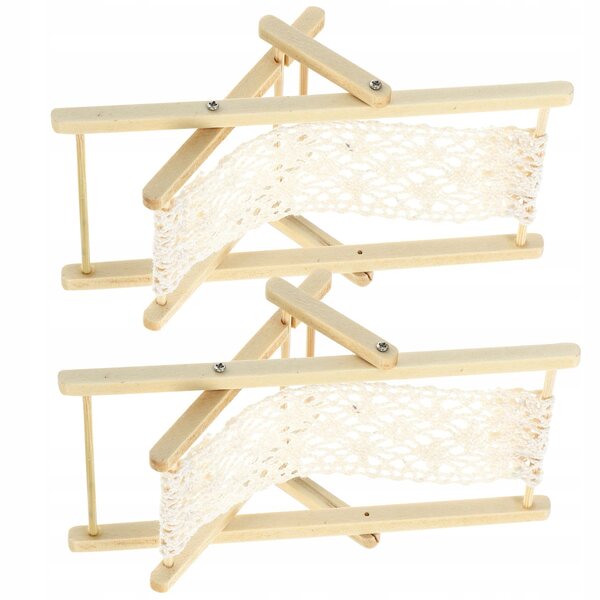 Mini ležak in legno e corda per casa delle bambole set da 2 pezzi beige