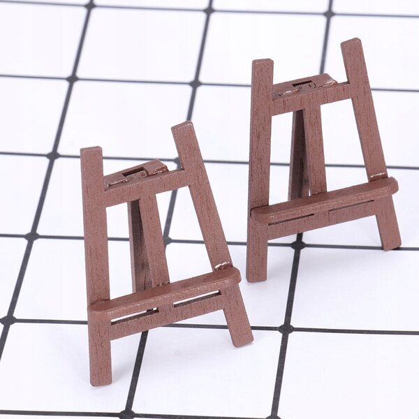 Miniatura cavalletto in legno per case delle bambole, decoro realistico e compatto