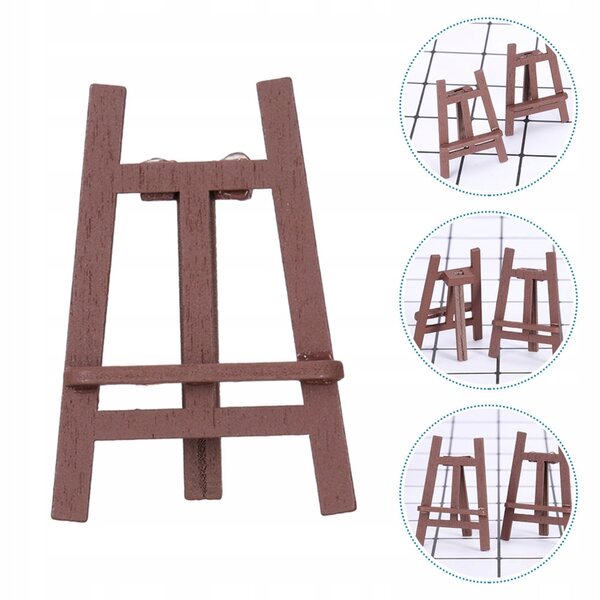 Miniatura cavalletto in legno per case delle bambole, decoro realistico e compatto