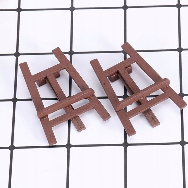 Miniatura cavalletto in legno per case delle bambole, decoro realistico e compatto
