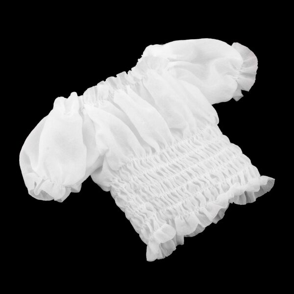 1/6 Miniatur-Oberteil mit Puffärmeln für weibliche Figur 12 Zoll weiß