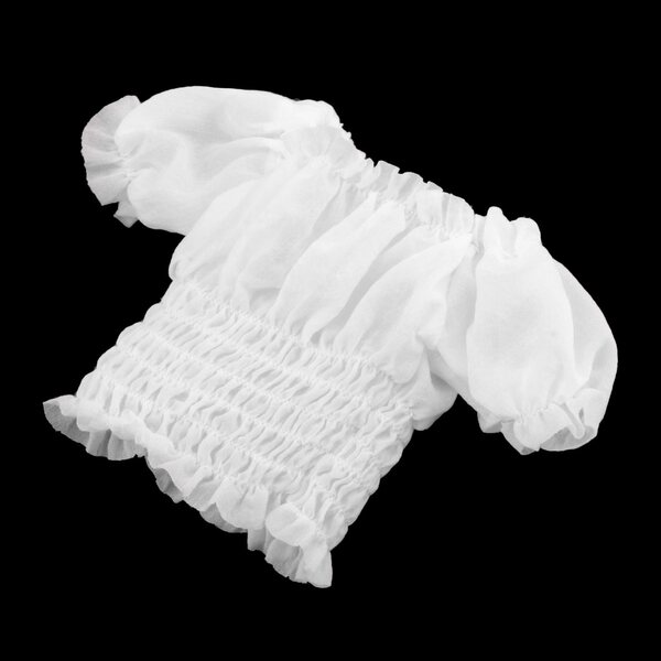 1/6 Miniatur-Oberteil mit Puffärmeln für weibliche Figur 12 Zoll weiß