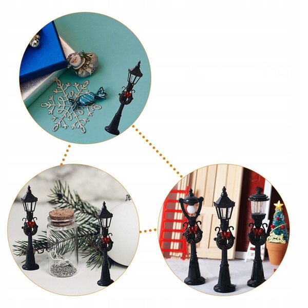 Mini Modelli Lampioni Stradali in ABS per Decorazioni Creative - Set 2 Pezzi
