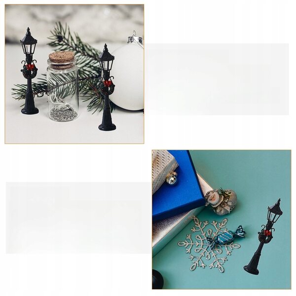 Mini Modelli Lampioni Stradali in ABS per Decorazioni Creative - Set 2 Pezzi