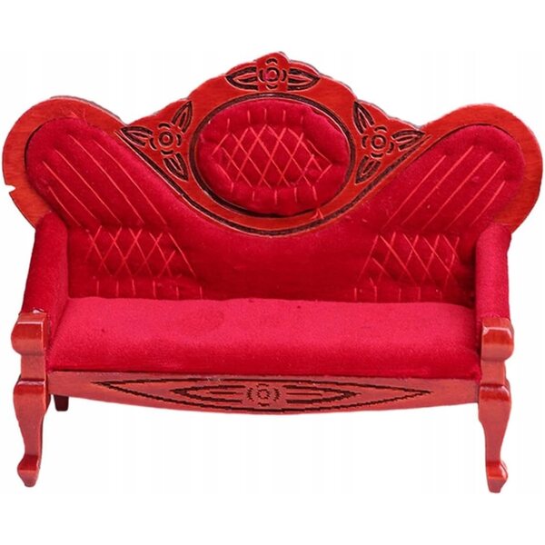 SOFA DO DOMKU DLA LALEK makiety miniaturowa kanapa meble vintage salon