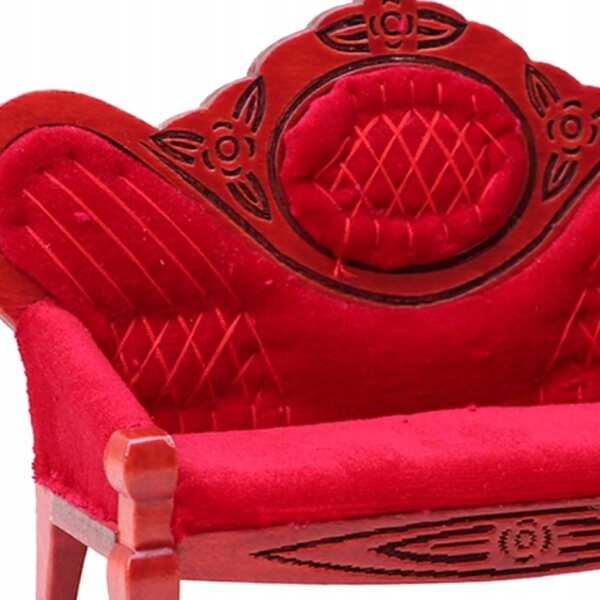 SOFA DO DOMKU DLA LALEK makiety miniaturowa kanapa meble vintage salon