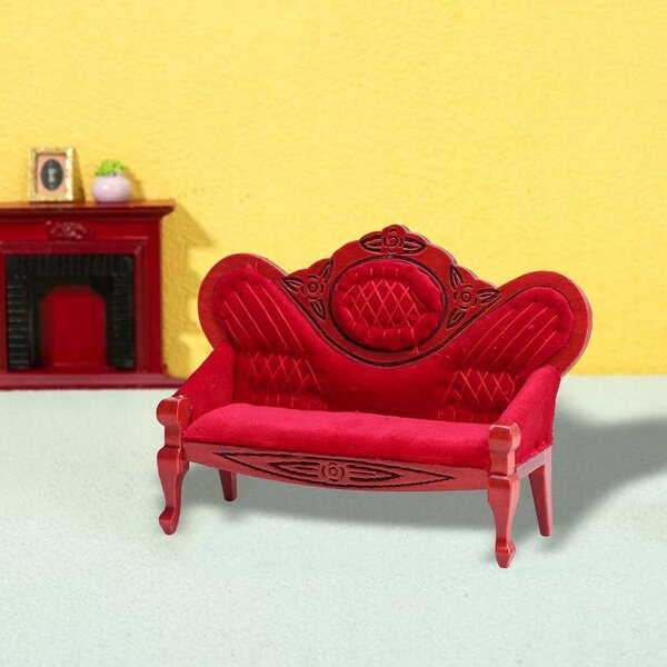 SOFA DO DOMKU DLA LALEK makiety miniaturowa kanapa meble vintage salon