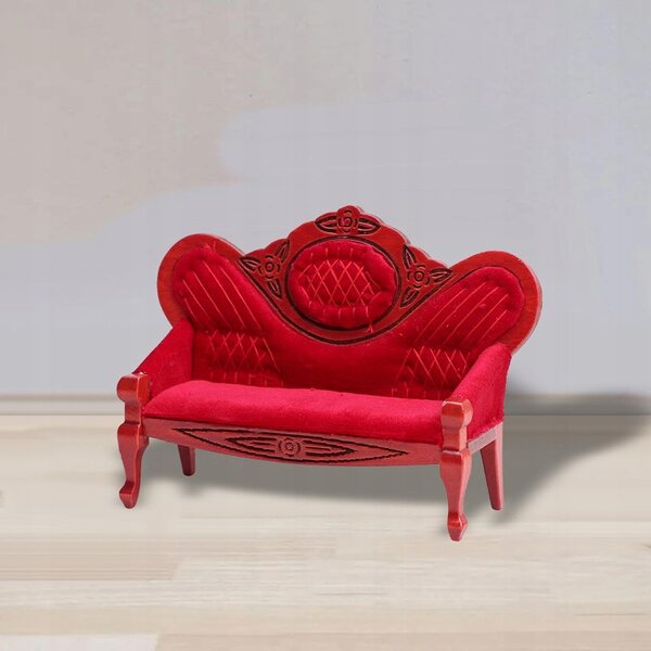 SOFA DO DOMKU DLA LALEK makiety miniaturowa kanapa meble vintage salon