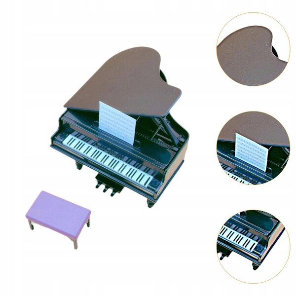 casetta per bambole pianoforte miniatura con sgabello scala 1:12 accessori decorativi