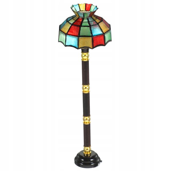 Miniatura lampada LED da terra per casa delle bambole, decorazione realistica