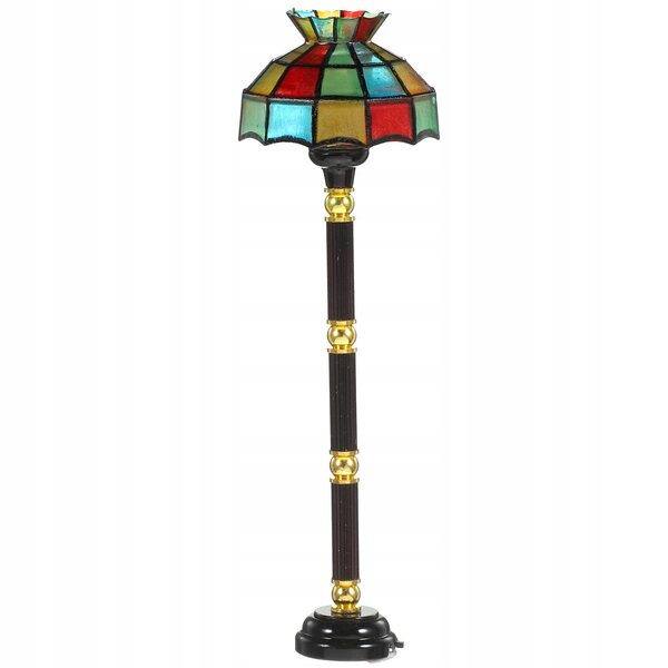 Miniatura lampada LED da terra per casa delle bambole, decorazione realistica