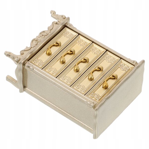 Mini Komoda Vintage 1:12 in Plastica per Domini per Bambole Realistica e Decorativa