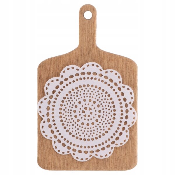 Mini Taca in Legno con Pizzo per Casa delle Bambole, Accessorio Cucina