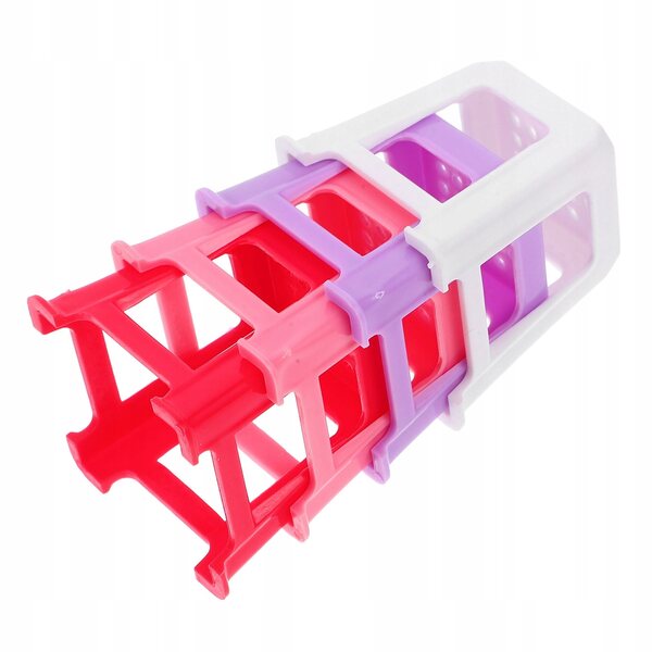 Set 4 mini sedie e sgabelli in plastica multicolore per casa delle bambole