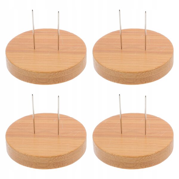 Set 4 Supporti in Legno per Bambole all'Uncinetto Beige Stabile ed Elegante