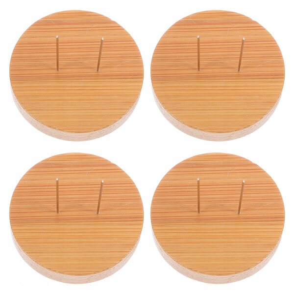 Set 4 Supporti in Legno per Bambole all'Uncinetto Beige Stabile ed Elegante