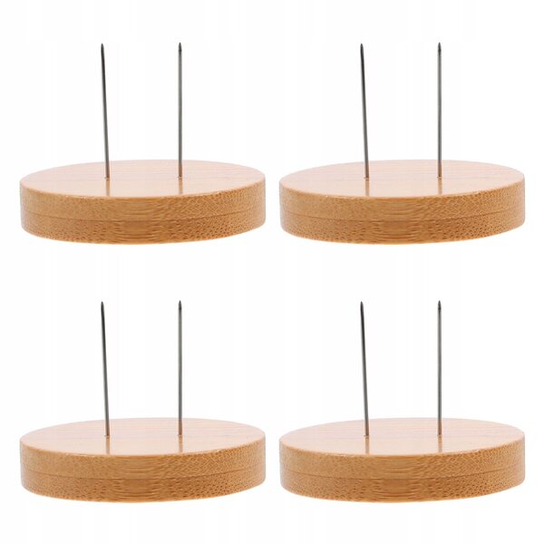 Set 4 Supporti in Legno per Bambole all'Uncinetto Beige Stabile ed Elegante