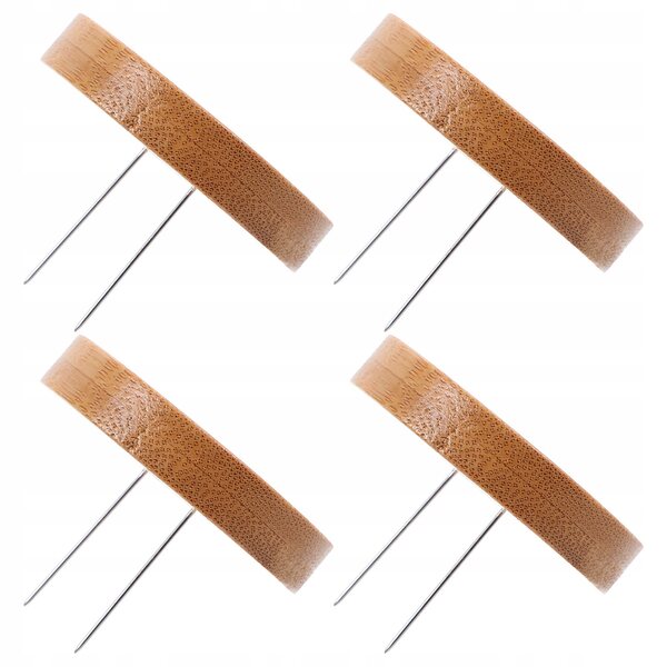 Set 4 Supporti in Legno per Bambole all'Uncinetto Beige Stabile ed Elegante