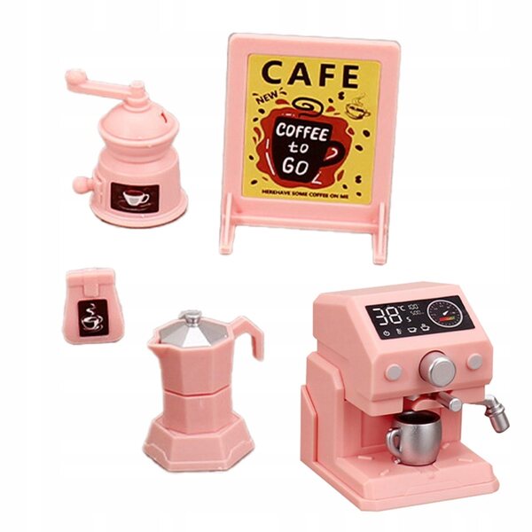 Macchina da caffè in miniatura rosa - giocattolo educativo per bambini 8+