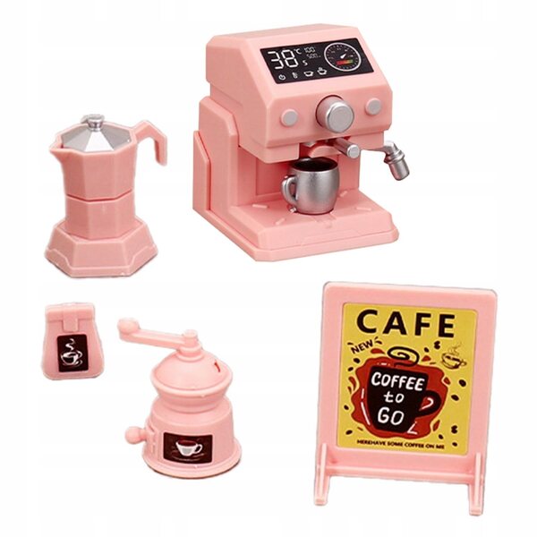 Macchina da caffè in miniatura rosa - giocattolo educativo per bambini 8+