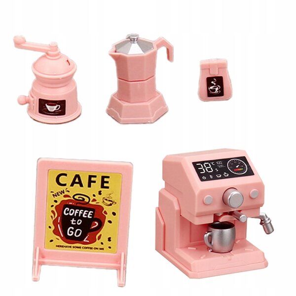 Macchina da caffè in miniatura rosa - giocattolo educativo per bambini 8+