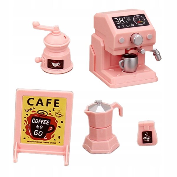 Macchina da caffè in miniatura rosa - giocattolo educativo per bambini 8+