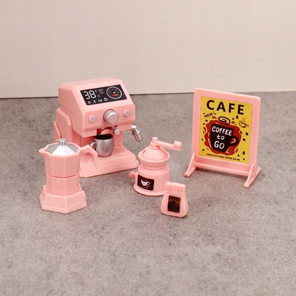 Macchina da caffè in miniatura rosa - giocattolo educativo per bambini 8+
