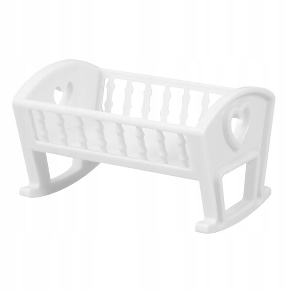 Mini letto bianco per casa delle bambole in ABS, decorazione delicata e realistica