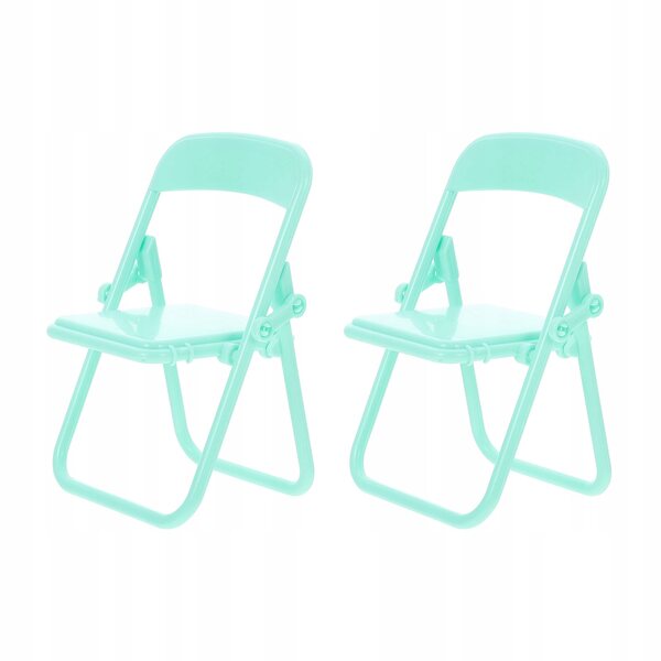 Set 2 Mini Sedie in Plastica Verde per Decorazioni Miniature Casa