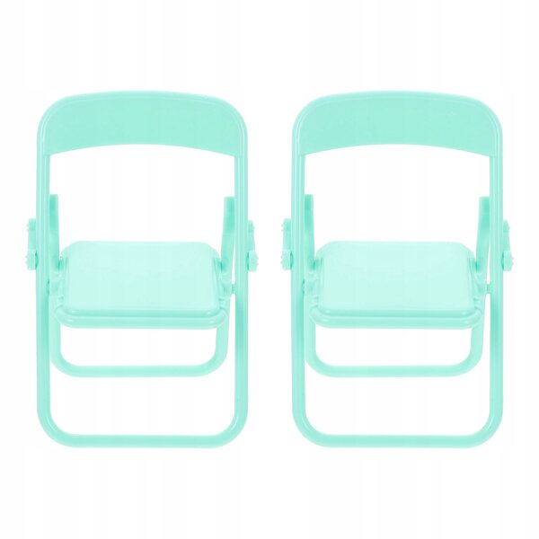 Set 2 Mini Sedie in Plastica Verde per Decorazioni Miniature Casa