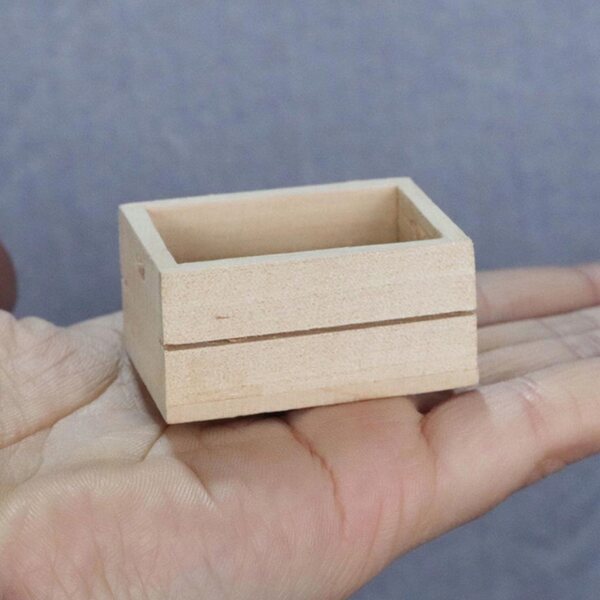 Set 3 Miniature Scatole in Legno per Cucina Casa delle Bambole 1:12
