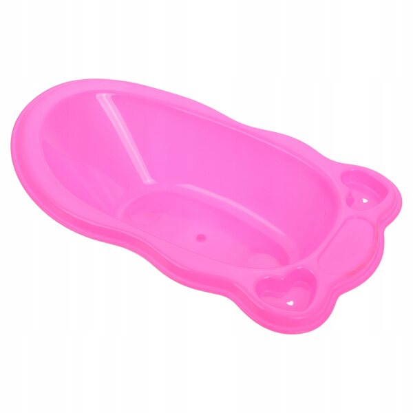 Mini-Badewanne aus rosa Kunststoff für Puppen mit Zubehör, leicht und praktisch