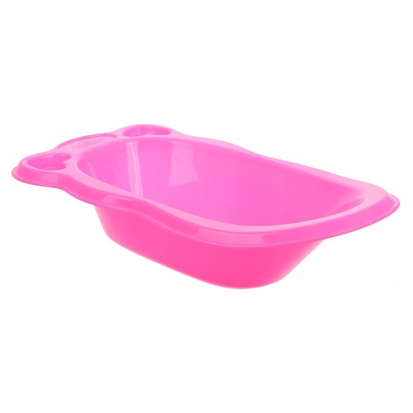 Mini-Badewanne aus rosa Kunststoff für Puppen mit Zubehör, leicht und praktisch