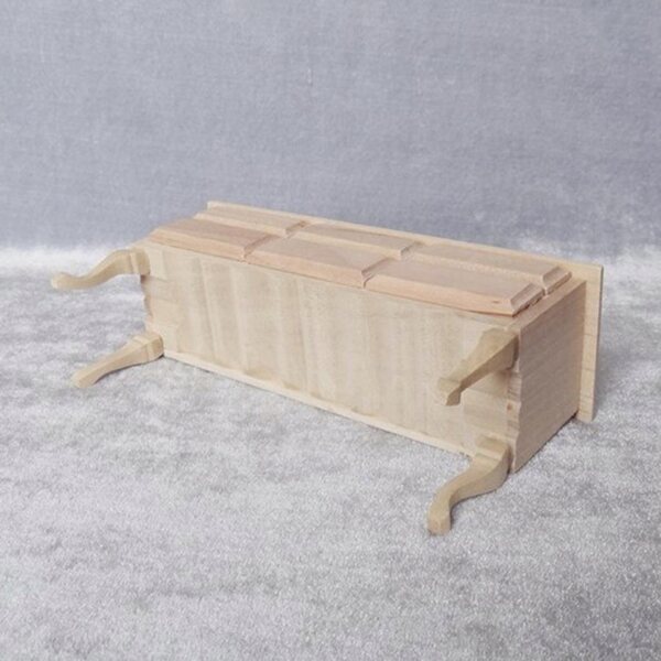 Miniatura tavolo con cassetti in legno non verniciato per casa delle bambole 1:12