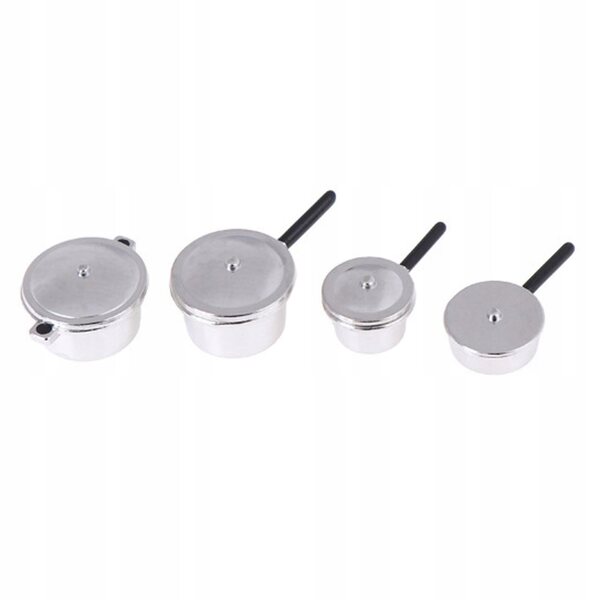 1:12 Puppenhaus Mini-Küchenutensilien-Set, 4-teilig, Legierung