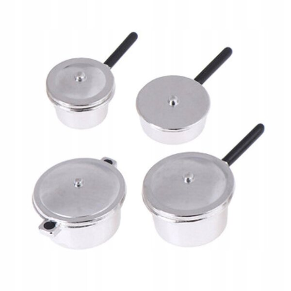 1:12 Puppenhaus Mini-Küchenutensilien-Set, 4-teilig, Legierung