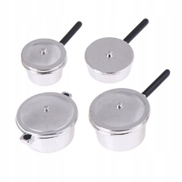 1:12 Puppenhaus Mini-Küchenutensilien-Set, 4-teilig, Legierung