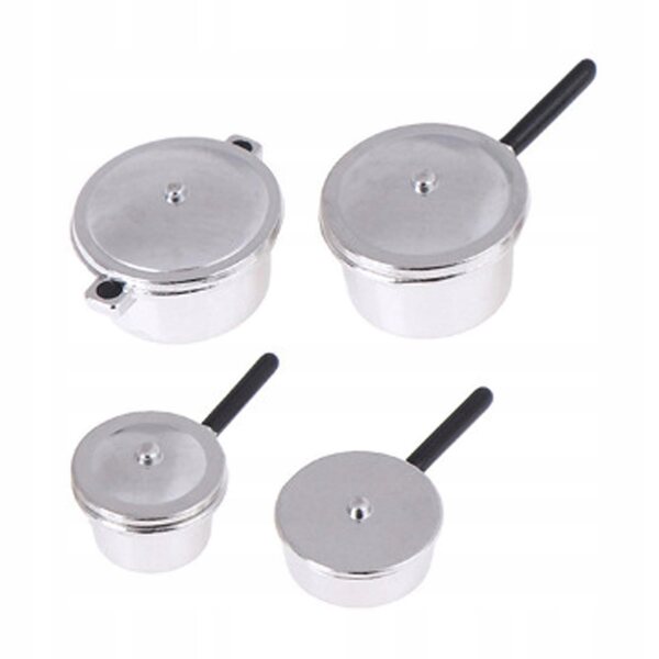1:12 Puppenhaus Mini-Küchenutensilien-Set, 4-teilig, Legierung