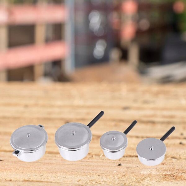 1:12 Puppenhaus Mini-Küchenutensilien-Set, 4-teilig, Legierung