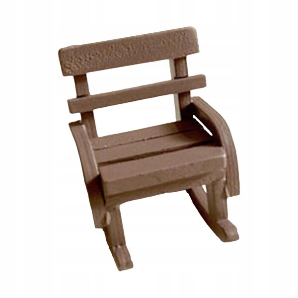 Mini Sedia a Dondolo in Legno per Casa delle Bambole Vintage Marrone Scuro